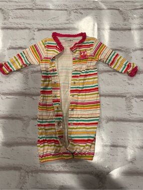 BabiesRUs Striped One-Piece Footie in White, Yellow, Pink, Green, Red, Blue